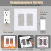 Kisrvopn Metal Outlet Covers Wall Plates, White Beadboard Switch Plate