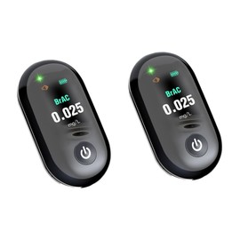 Healeved 2pcs Translucent Breath Alcohol Tester High-sensing Chip Filtered Impurities Display 300 Uses Per Charge