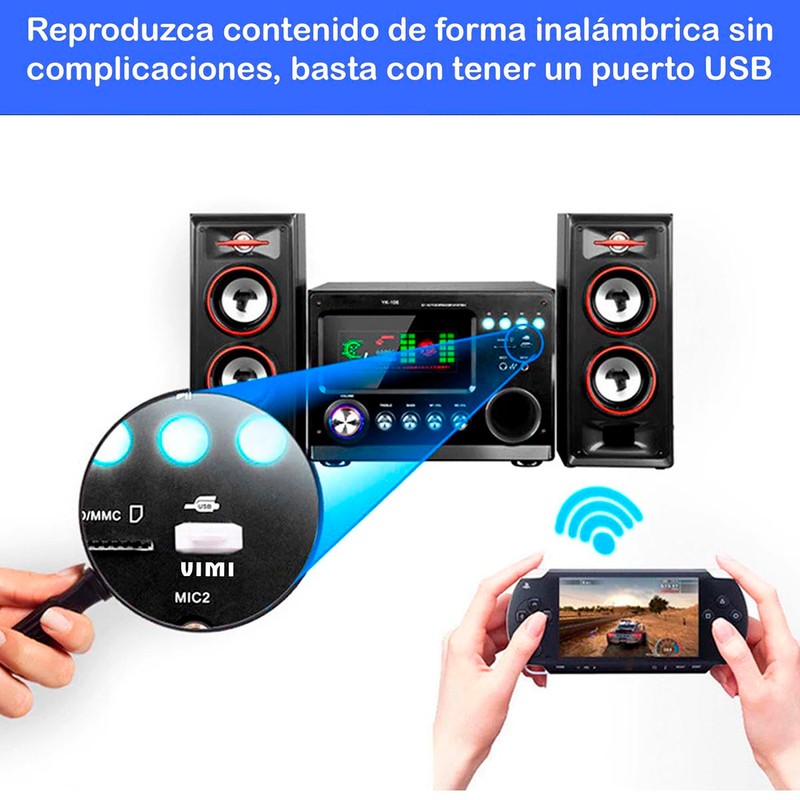 Vimstrom Transmisor Y Receptor USB Inalámbrico para Música Adaptador Bluetooth