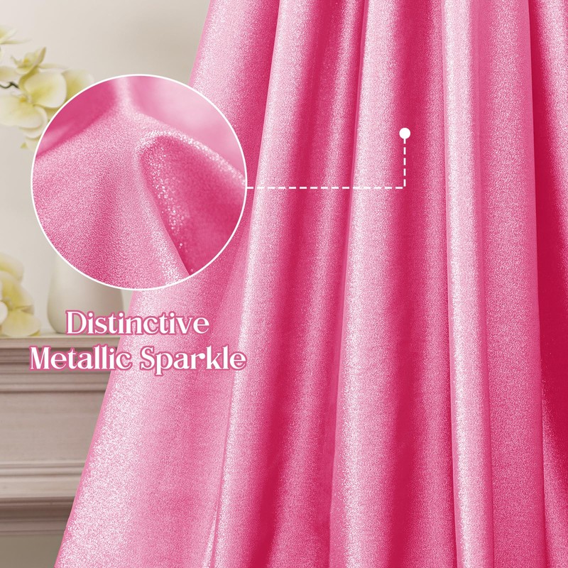 Entisn Pink Glitter Fabric, 3 Yards x 59 Inch Shimmer
