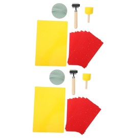 Operitacx 2 Sets Engraving Tool Kit Printing Plate Printing Ink Roller Stamp Making Kit Ink Roller for Printing Printmaking Carving Roller Wood Handle Printmaking Roller Plastic