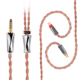 FAAEAL IEM Cable, 8N Monocrystalline Copper Silver Plated Cords, 1.3m in Ear Monitor Cable for KZ ZS10 PRO AS10 ZSN CCA C10 4.4mm Plug(0.78mm-2pin 4.2ft)