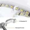 Runseaway 100Pcs LED Strip Light Mounting Brackets, Transparent One-Side Fixing