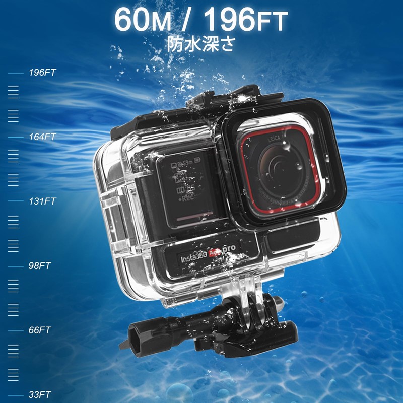 OKFUN 50M/165FT Waterproof Housing Case for Insta 360 Ace Pro2/Ace