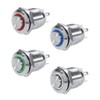 Keenso Car Momentary Push Button, 4-Pin 1NO 12 mm LED