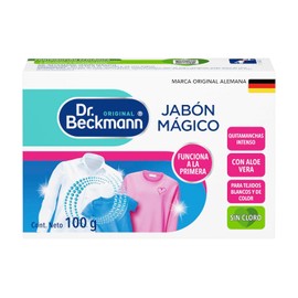 Dr. Beckmann, Jabón Mágico, Quitamanchas Intenso, Remueve Manchas, para Ropa Blanca y de Color, Tapicería, Alfombras, Sillones, con Aloe Vera, Calidad Alemana, 100 g