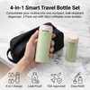 2 Pack 4 in 1 Travel Dispenser Bottles, Green