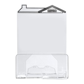 Calendars and More House Shaped, Clear Acrylic Brochure Holder with Business Card Pocket, Large 8.5x11 Letter Size Flyer Literature Desk Stand (Black - Pack of 10)