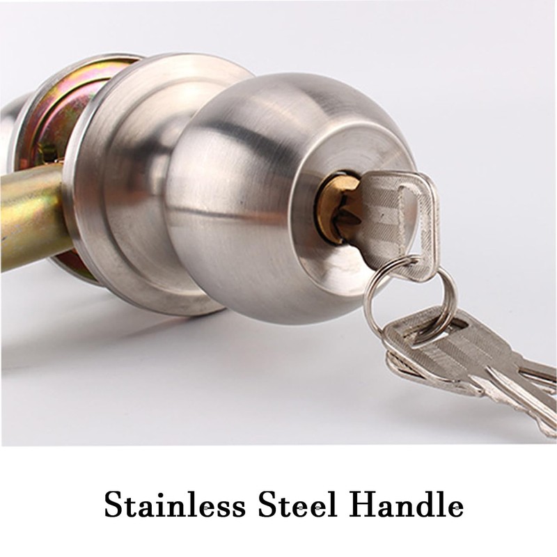 UONIKA 3 Pack Stainless Ball Door Knobs with Lock and
