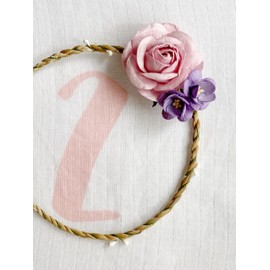 Baby Milestone Marker For Blanket, Baby Milestone Blanket Wreath, Monthly Milestone Floral Wreath, Handmade Floral Wreath (Pink/Purple)