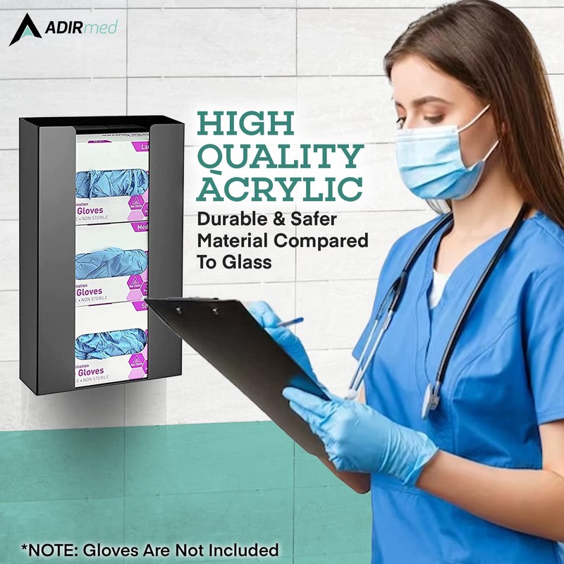 Adir Glove Holder for Wall Mount – Acrylic Glove Dispenser