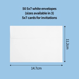 50 Packs 4x6 Envelopes, 4x6 Envelopes for Invitations, Printable Invitation Envelopes,White A4 Envelopes, Envelopes Self Seal for Weddings, Invitations,Greeting Cards, Mailing, Invitations, Photos