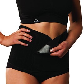 Carriwell Adjustable Organic Cotton Belly Binder (Small/Medium, Black)