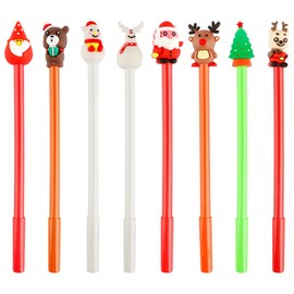 Thyonta Christmas Smooth Ballpoint Pen Cartoon Style Santa Snowman Reindeer Designs Black Ink Lightweight and Soft Writing and Gift for Christmas Celebrations