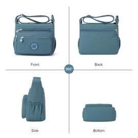ModaZeal Womens Multi Pocket Cross Body Bag Casual Hobo Shoulder Bags Lightweight Travel Handbag Messenger Bags for Women Girls School Work Hiking Shopping Daily Use (#114 Peacock Blue)