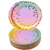 CEILIWEN Rainbow Party Plates, Pink Gold Paper Plates, 7 inch
