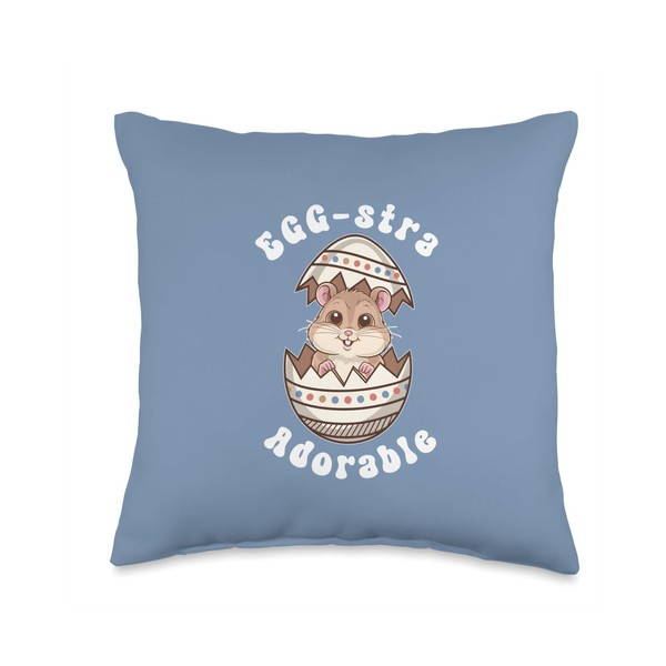 Egg-stra Adorable – Cute Baby Hamster Happy Easter Egg Throw