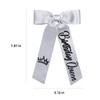 5" Birthday Queen Hair Bow Clips Long Tail Glitter Silver