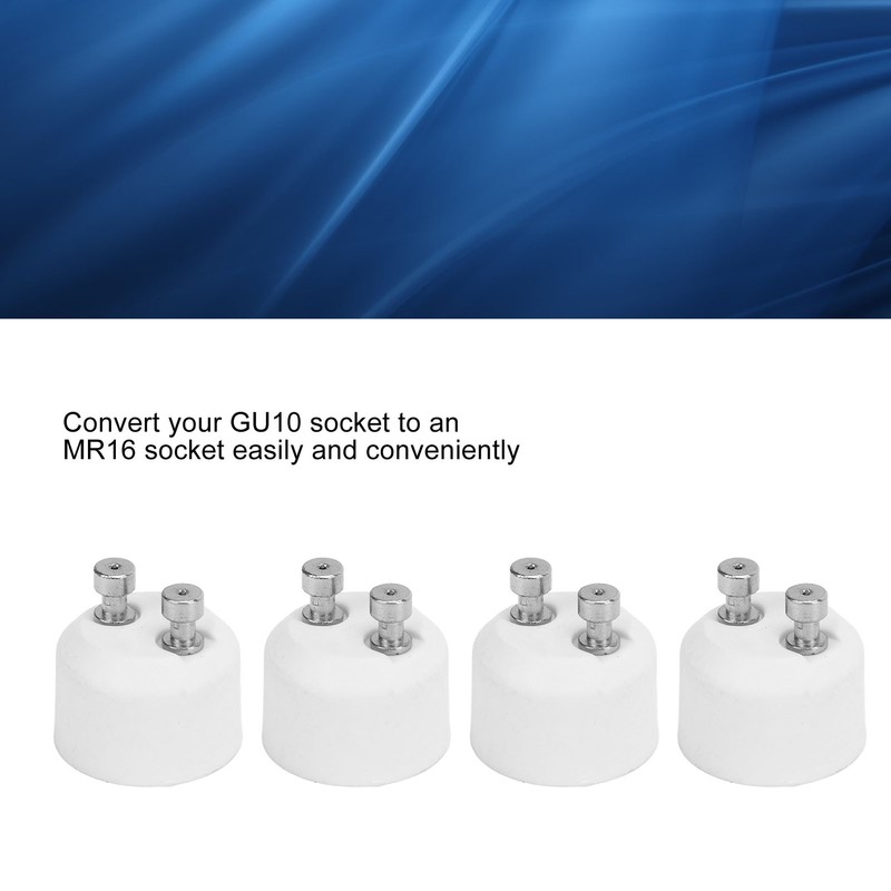 4PCS GU10 to MR16 Adapter Socket Heat Resistant Lamp Holder