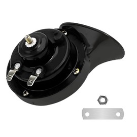 Wogomz 300DB Super Loud Train Horns, 12V Car Air Electric Snail Single Horn, Waterproof High Low Tone Air Horns Replacement for Car Motorcycle Truck Bike Boat & Any 12V Vehicles (Black TZ-101)