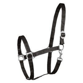 Perlon Headcollar for Warmbloods Black black Size:VB