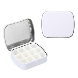 PATIKIL 12 Well Mini Paint Storage Box, Portable Tiny Painting Tray 1.6ml Per Mixing Cup for Gouache Watercolor Art Craft Oil Painting, White