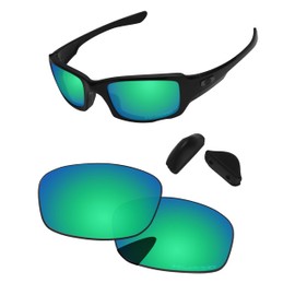 PapaViva Replacement Lenses for Oakley Fives Squared OO9238 54mm Sunglass, Emerald Green, Fives Squared