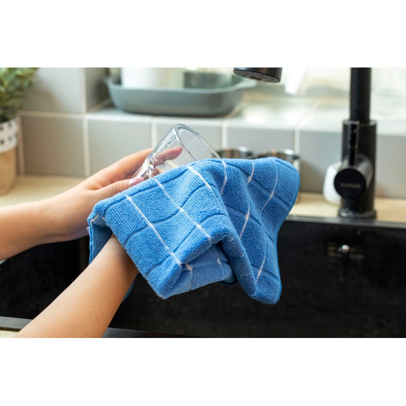 gryeer 8 Pack Microfibre Tea Towels, Super Absorbent, Soft and