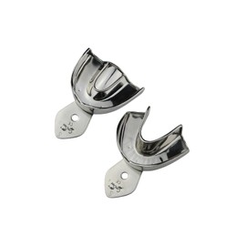 Dental Impression Trays Stainless Steel Teeth Whitening Mouth Trays Upper and Lower Dental Impression Trays Set of 2 (Small Upper and Lower)