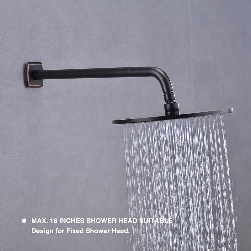 TRUSTMI Shower Arm with Flange ORB, 16 Inch L-Shaped Wall