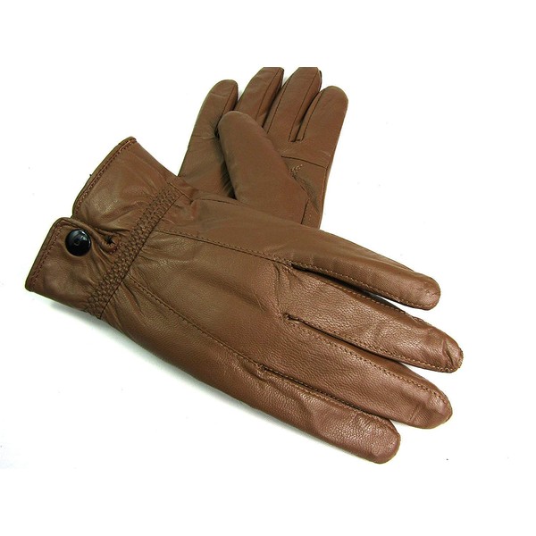 Leather Emporium - Damen Lederhandschuhe Weich Gefüttert Neu - Braun,