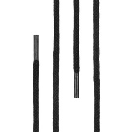 Di Ficchiano Premium Waxed Laces, Round Laces for Leather Business Shoes, Diameter 2 - 4 mm, Length 45 - 200 cm, Tear-Resistant - Black - 150 cm