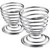 1 x Metal Egg Cup Spiral Kitchen Breakfast Hard Boiled