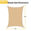 KHOMO GEAR Rectangular Sun Shade Sail 8 x 12 Ft