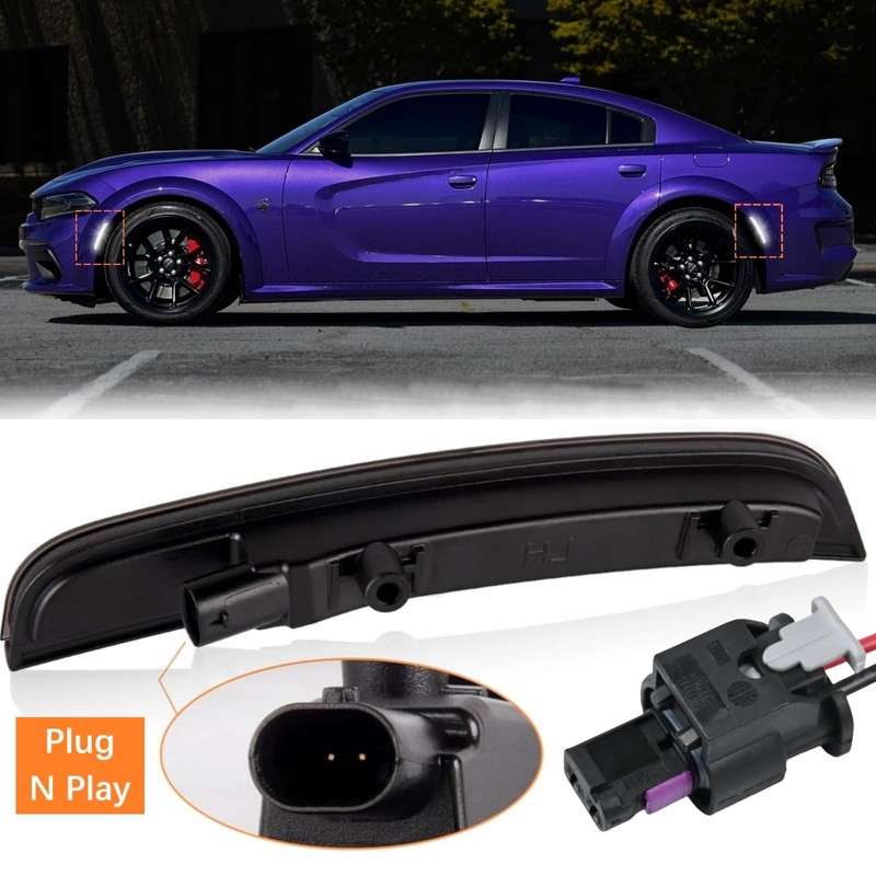 2PCS Side Marker Light Connector fit for Dodge Charger 2015-2023,