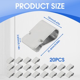 Pack of 20 Stainless Steel Spring U-Clip, Metal Clips, Stainless Steel Spring U Clamps, Part U-Clip, Car Mounting Clips, Made of Metal, U Clamps Made of 304 Stainless Steel for Grid Cable Attachment