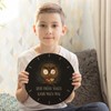 speecheese Owl Wall Clock with Saying Der frühe Vogel kann