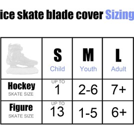 YWYHHM Ice Skate Blade Covers, 1 Pair Skate Covers, Hockey Figure Skate Guards, Skating Soakers Blades Cover Guard Protector for Kids Youth Adult Men Women Boys Girls, Ice Skating Accessories