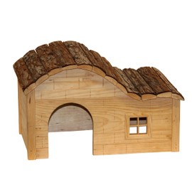 Kerbl Nature Plus House with Gently Curved Roof, Brown, 30 x 20 x 20 cm