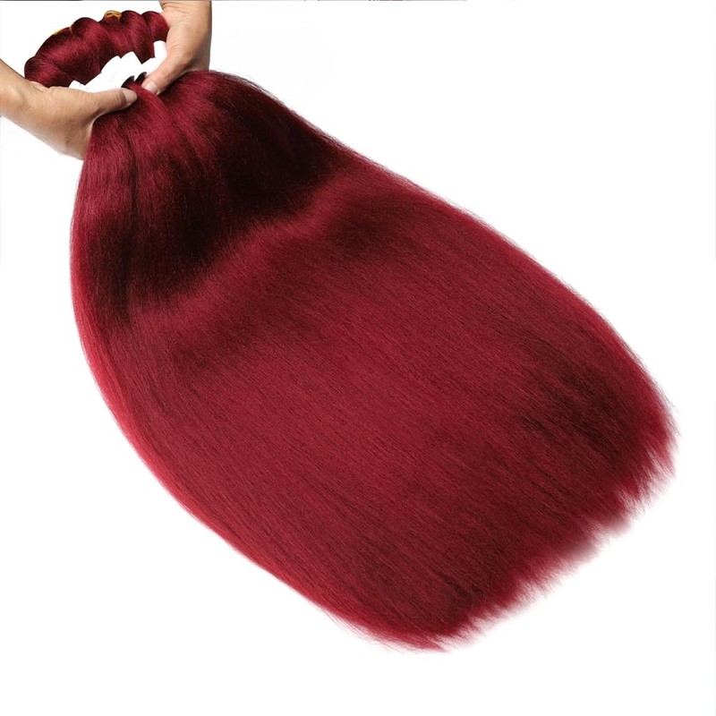 Xiaofeng Prestretched Braiding Hair Extensions Wine Red Yaki Texture Braid