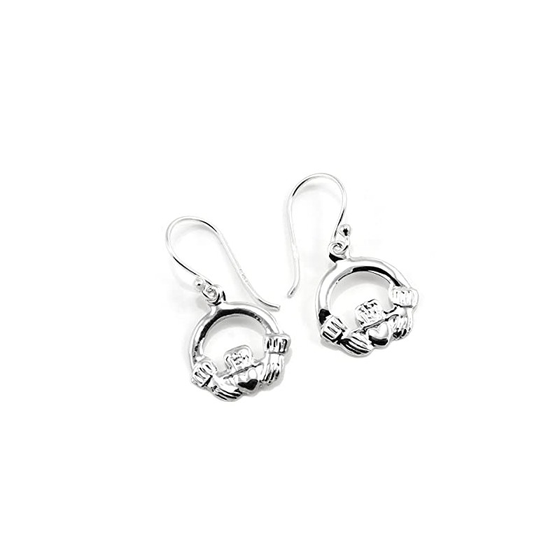 Sterling Silver Celtic Claddagh Drop Earrings/Dangle/Earring