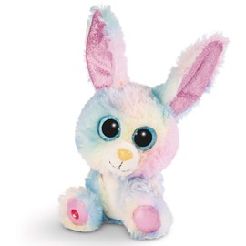 NICI Glubschis: Das Original – Rainbow Candy 15 cm – Kuscheltier Hase mit großen Augen – Flauschiges Plüschtier mit Glitzeraugen – Schmusetier für Kuscheltierliebhaber – 45561