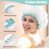 MUNSKT 2 PCS White Shower Cap for Women,Reusable Shower Cap