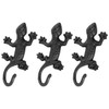 Sarini 3pcs Gecko Coat Hook Cast Iron Gecko Wall Hook