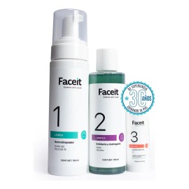 Rutina Anti Acné Faceit Kit Skincare Facial de 3 pasos para Piel con brotes, puntos negros Piel mixta a grasa, Cuidado Diario, Tratamiento Antiacné para Limpiar, Exfoliar y secar granos y espinillas