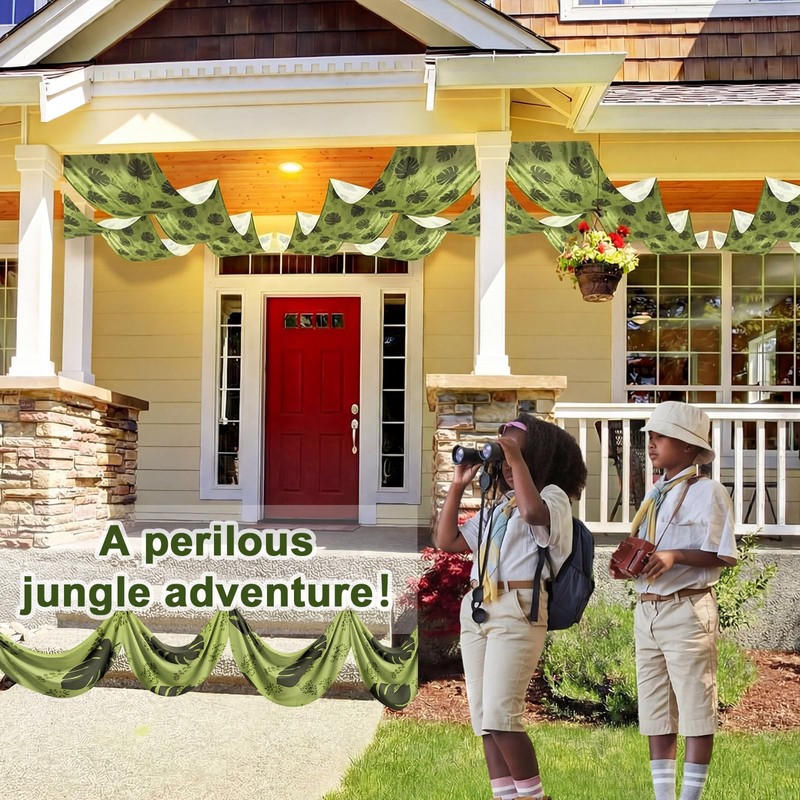 Moukeren 3 Pcs 36 ft Rainforest Palm Leaves Decorations for