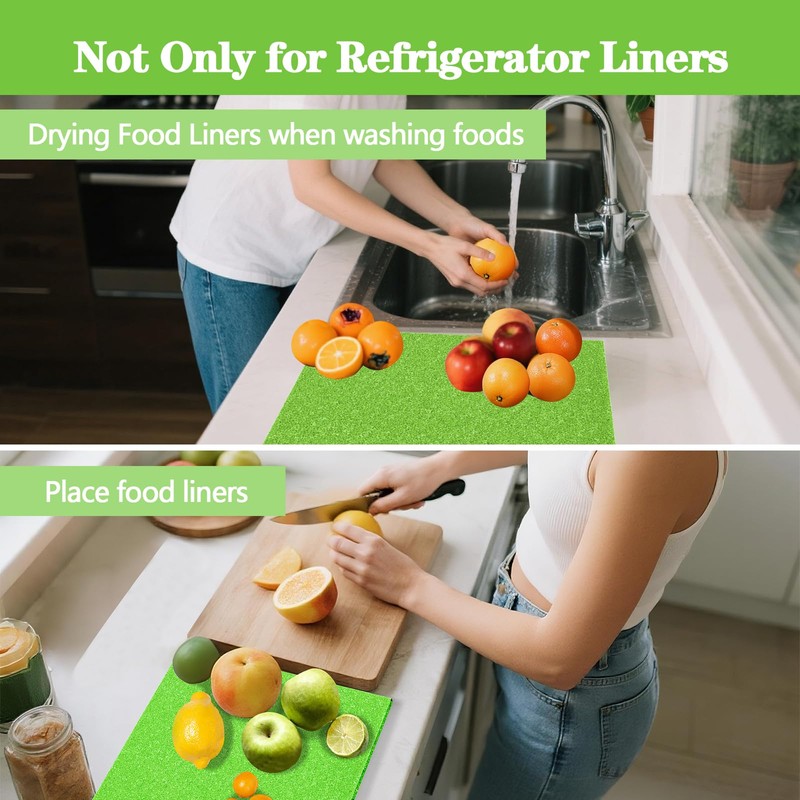 MAXTBEE 8 Pcs Refrigerator Drawer Liners for Fruit and Vegetables