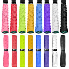 8 Pack Tennis Badminton Racket Grip, Precut PU Anti-Slip Racquet Grip Tape with Dry Feel, Comfortable Super Absorbent Overgrip Grip