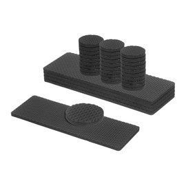 uxcell Non-Slip Furniture Pads, 34Pcs Round, Rectangle Self-Adhesive Rubber Anti Skid Grippers Pads, Table Leg Chair Feet Furniture Floors Protectors for Hardwood Floors, Black