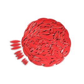 VerzTile Mosaic Tiles for Crafts - Petal Shaped Ceramic Tile Craft Hobbies & Art Projects 39 Color Options Endless Creativity DIY Design (Red)